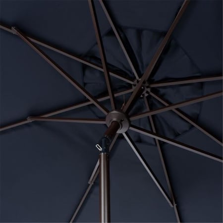 Safavieh 11 ft. Milan Fringe Umbrella Navy & White PAT8108A